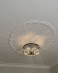 Krystallampe i Røgfarve i Diameter 50cm