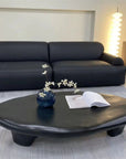 Organic shaped coffee table black-matte finish 120cm