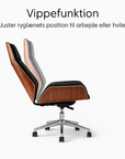 Kontorstol med vippefunktion i læder