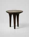 Sidebord Savannah i rød elm med tripod-base og autentisk luksusfinish