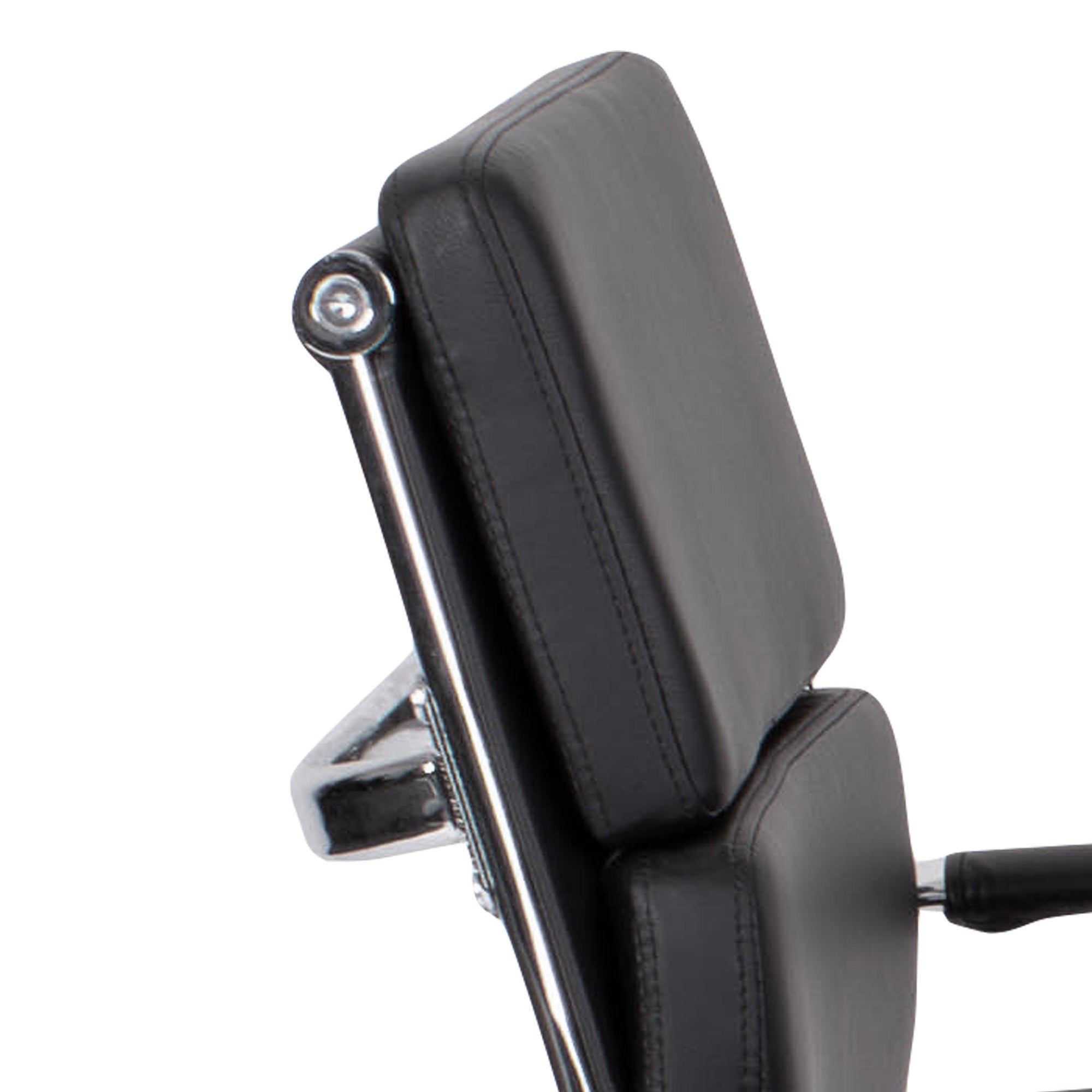 Kontorstol i Sort Polstret Læder med Lav Ryg og Blød Siddehynde