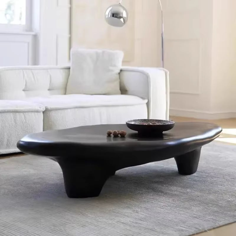 Elegant organisk sofabord til stuen i sort mat finish