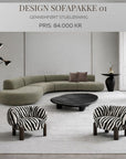Design Sofapakke 01 – Komplet stueløsning med eksklusiv Zebra Collection