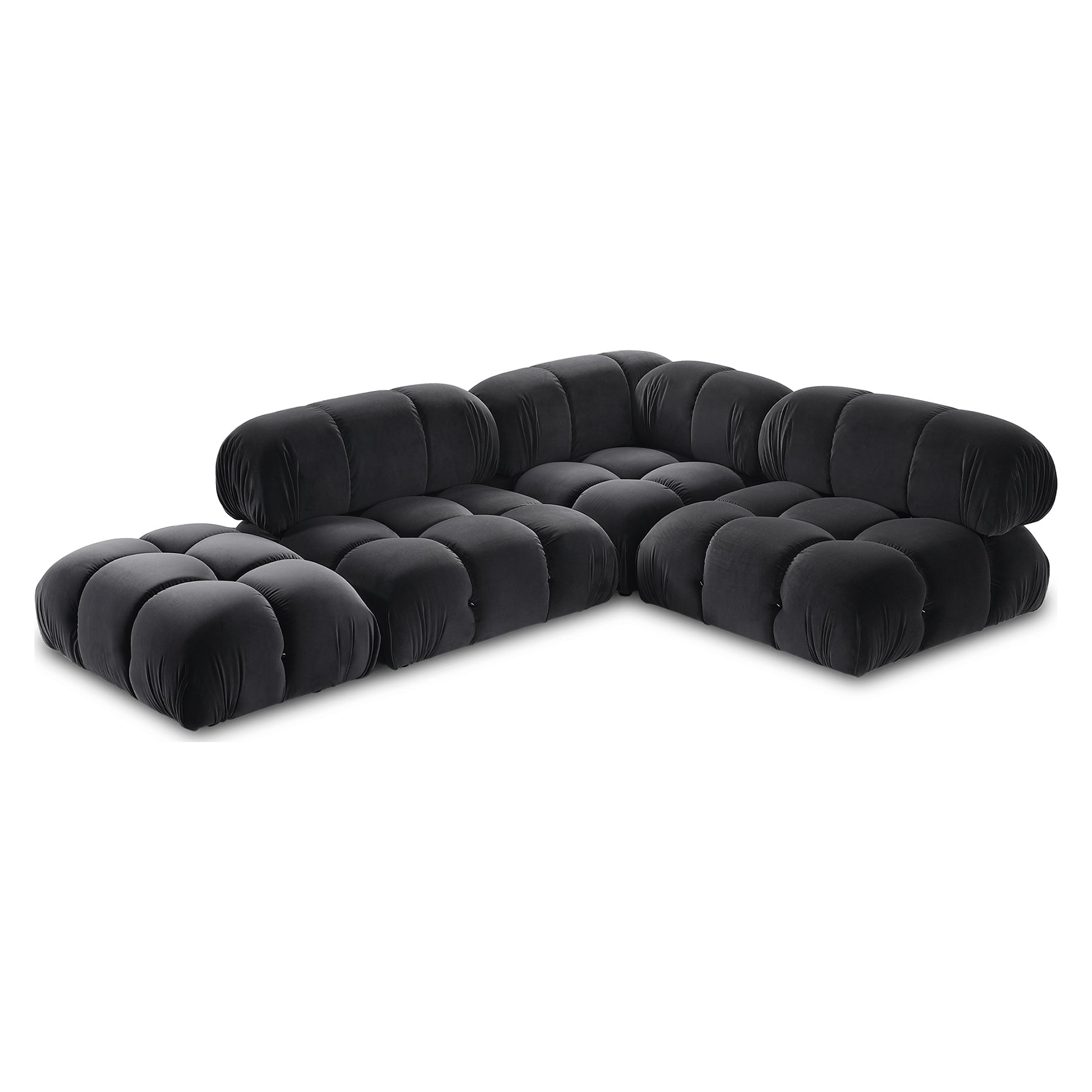 Hjørne_Modulsofa_Bubble_Med_Puf_i_Mørkegrå_Velour