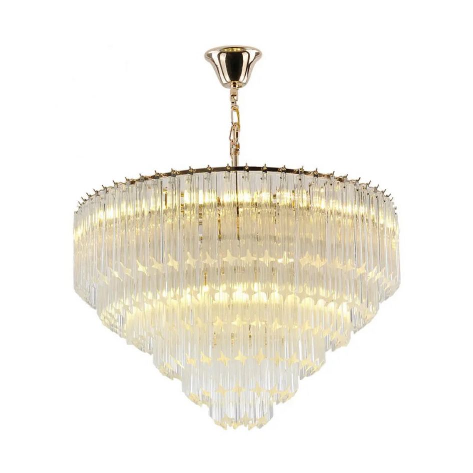 Krystal Lysekrone Reve Klar Murano Prismer Ø 80 cm