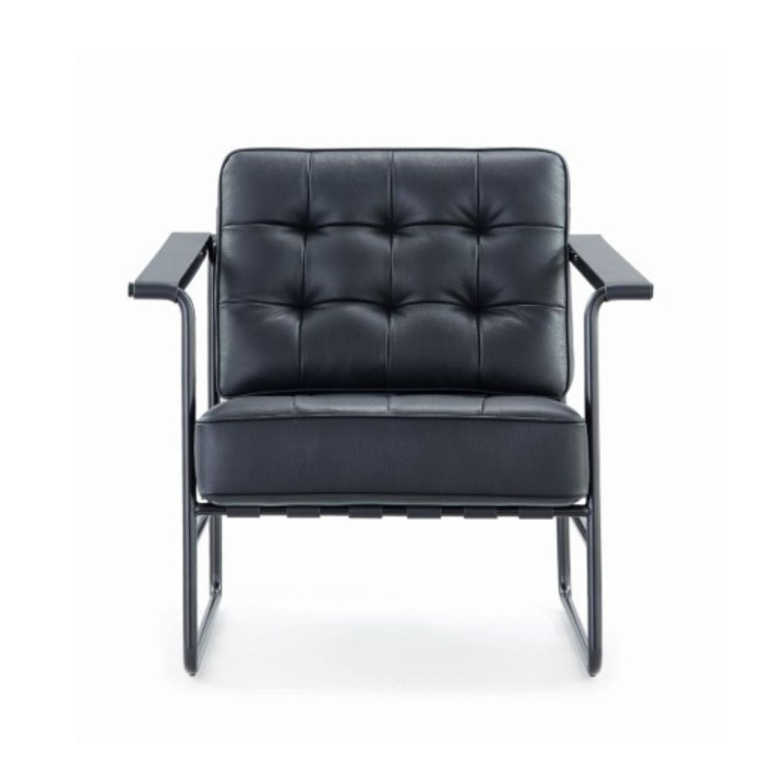 Loungechair_Black_Leather_and_Steel