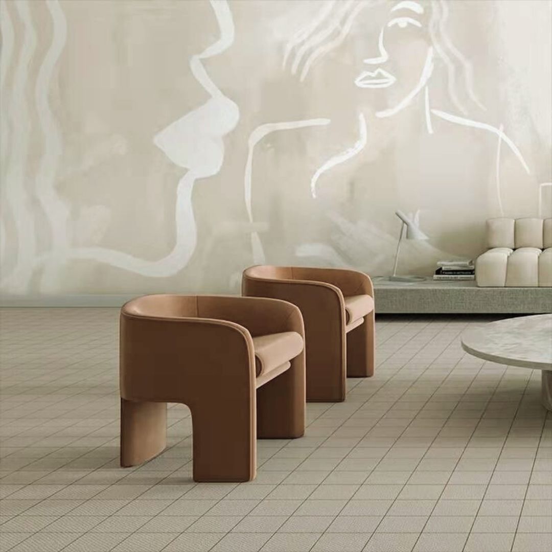 Tripod-loungestol-brun-velour