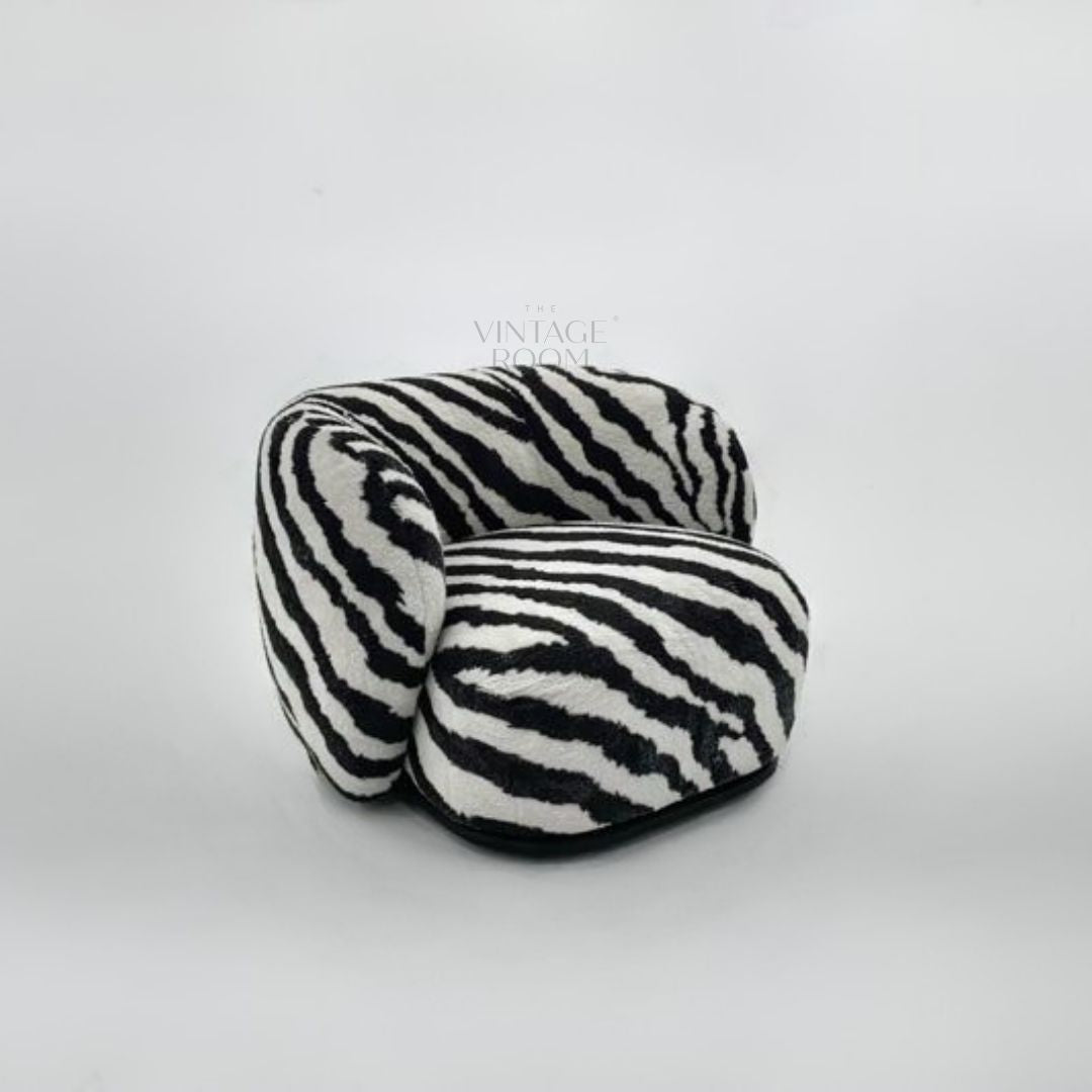 Design loungestol Sandro i zebra-polstring