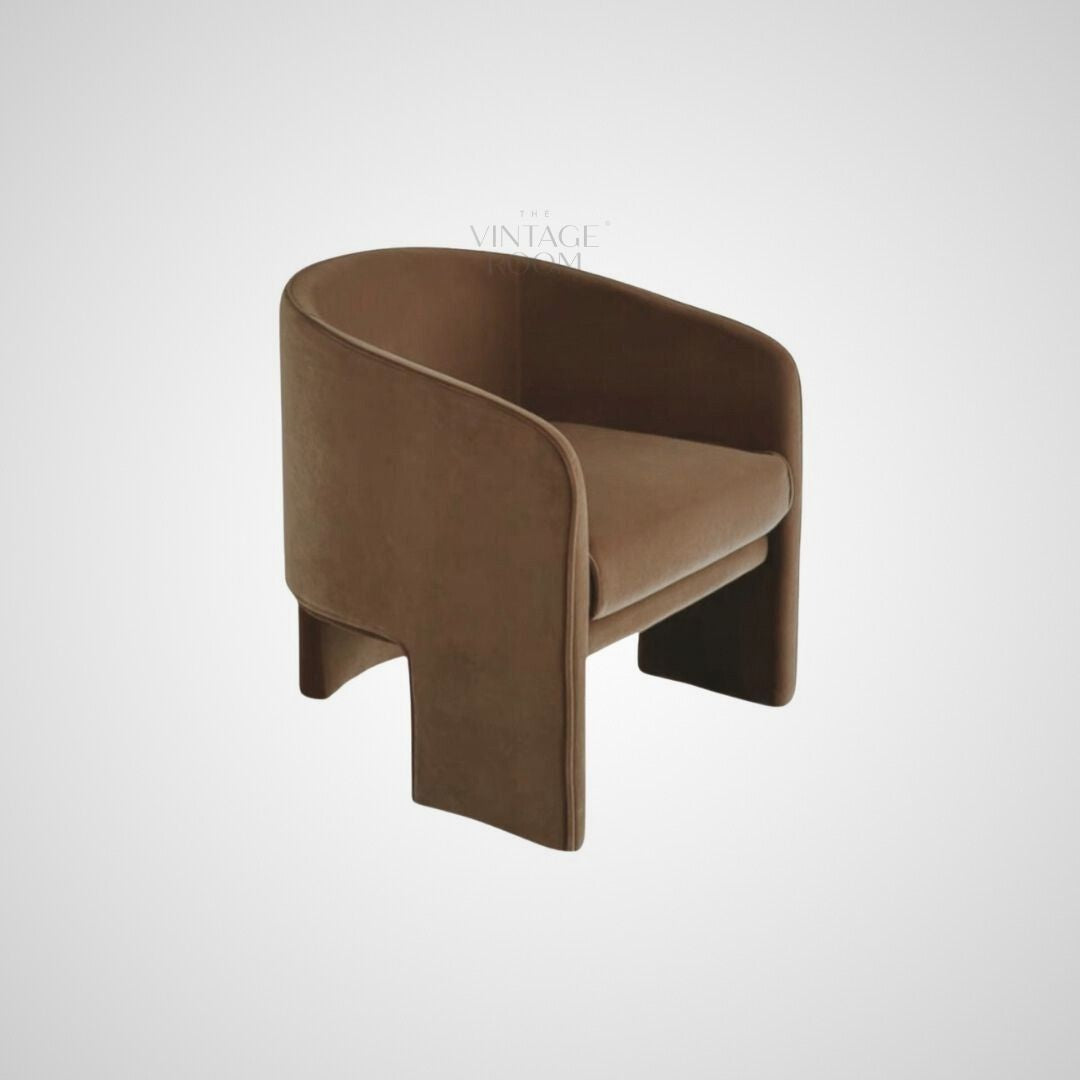 Design loungestol Tripod i velour med tre ben